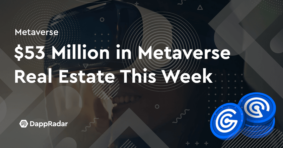 dappradar.com 53 million invested in metaverse real estate this week 53 million usd real estate metaverse 1